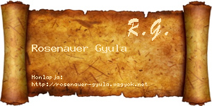 Rosenauer Gyula névjegykártya